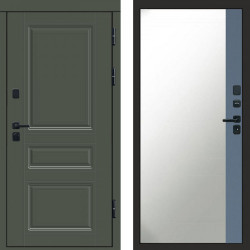 Входная дверь Termo-Door Орегон Грин - Зеркало Фацет Grey софт