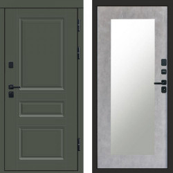 Входная дверь Termo-Door Орегон Грин - Зеркало Триумф бетон светлый