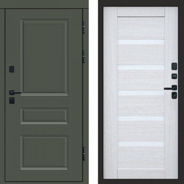 Входная дверь Termo-Door Орегон Грин - Зеркало Триумф Царга лиственница 4500 / 5500