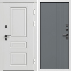 Входная дверь Termo-Door Орегон Вайт - Страйп Грей Софт