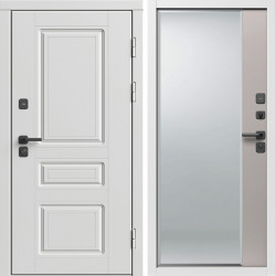 Входная дверь Termo-Door Орегон Вайт - Зеркало Фацет Капучино