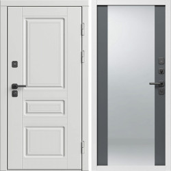 Входная дверь Termo-Door Орегон Вайт - Зеркало Grey Софт