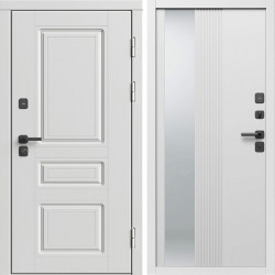 Входная дверь Termo-Door Орегон Вайт - Зеркало Люмис Белый Софт