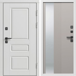 Входная дверь Termo-Door Орегон Вайт - Зеркало Люмис Капучино