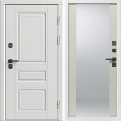 Входная дверь Termo-Door Орегон Вайт - Зеркало Слоновая кость
