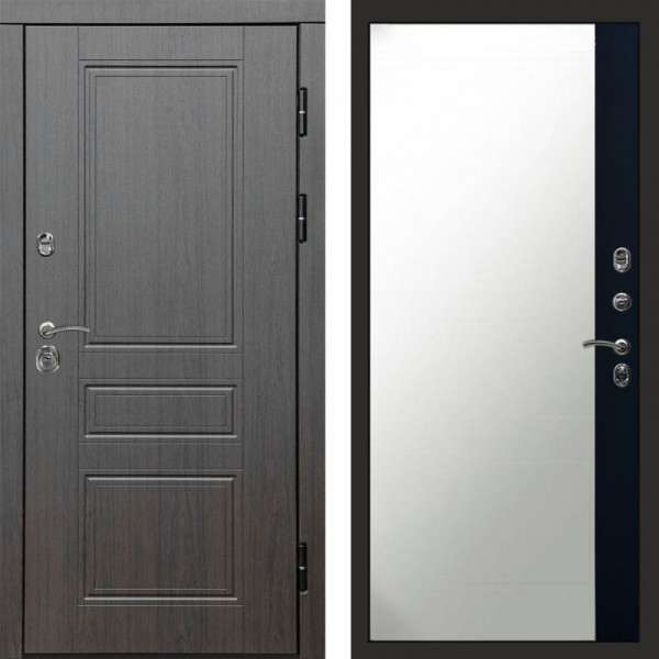 Входная дверь Termo-Door Орегон Венге - Зеркало Фацет Черный кварц