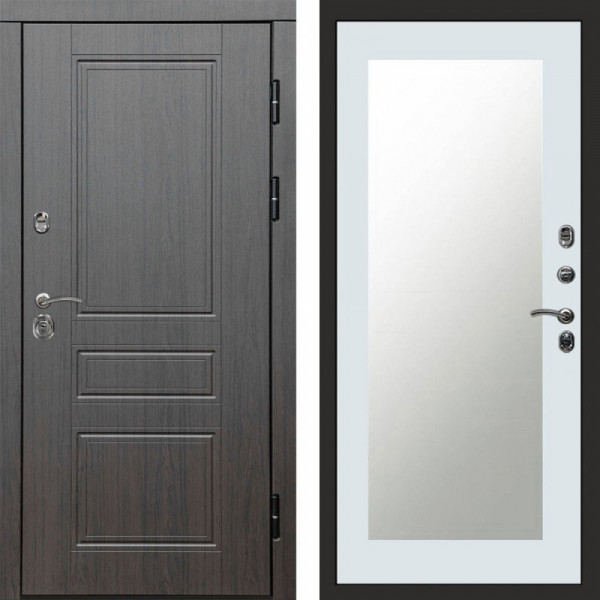 Входная дверь Termo-Door Орегон Венге - Зеркало Триумф Белый софт