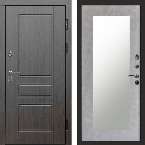 Входная дверь Termo-Door Орегон Венге - Зеркало Триумф бетон светлый