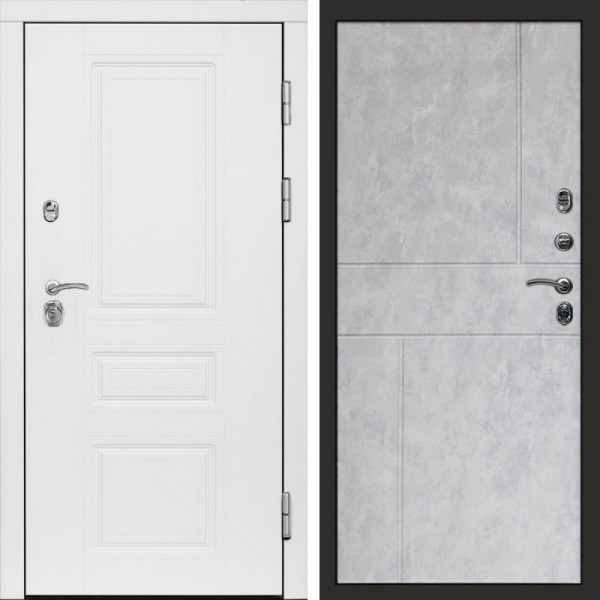 Входная дверь Termo-Door Орегон White - Горизонт бетон светлый