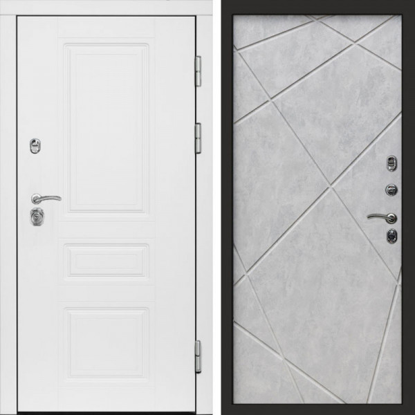 Входная дверь Termo-Door Орегон White - Лучи бетон светлый