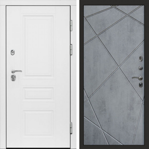Входная дверь Termo-Door Орегон White - Лучи бетон темный