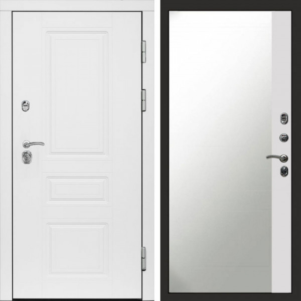 Входная дверь Termo-Door Орегон White - Зеркало Фацет Белый софт