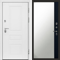 Входная дверь Termo-Door Орегон White - Зеркало Фацет Черный кварц