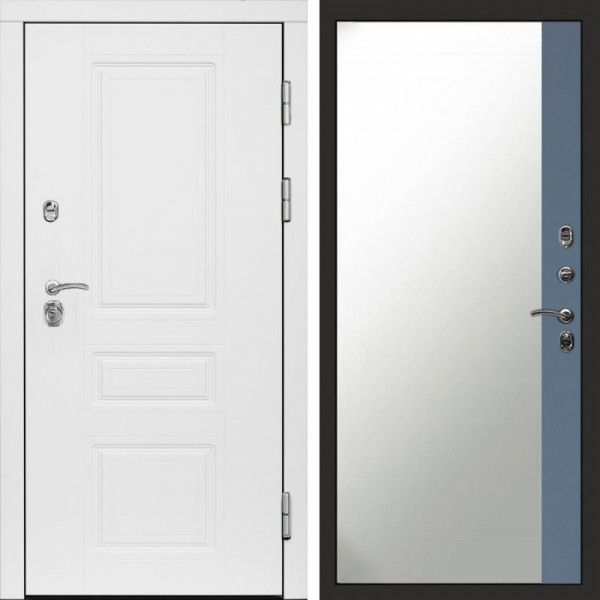 Входная дверь Termo-Door Орегон White - Зеркало Фацет Grey софт