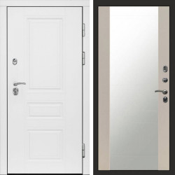 Входная дверь Termo-Door Орегон White - Зеркало Слоновая кость