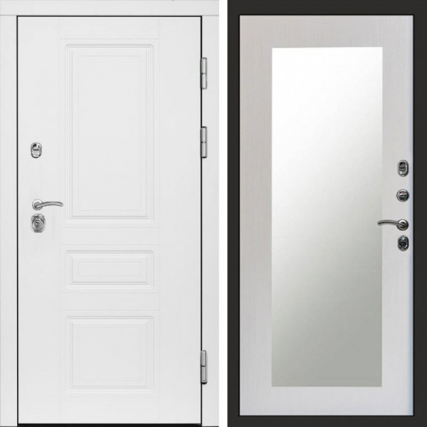 Входная дверь Termo-Door Орегон White - Зеркало Триумф лиственница