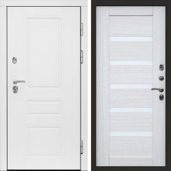 Входная дверь Termo-Door Орегон White - Зеркало Триумф Царга лиственница 4500 / 5500