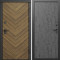 Входная дверь Termo-Door Плаза Орех Елочка - Горизонт бетон темный
