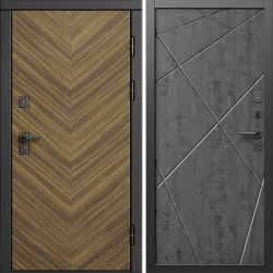 Входная дверь Termo-Door Плаза Орех Елочка - Лучи бетон темный