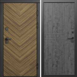 Входная дверь Termo-Door Плаза Орех Елочка - Мастино Бетон темный