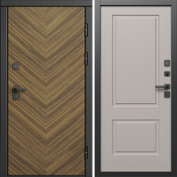 Входная дверь Termo-Door Плаза Орех Елочка - Нео Классика Капучино
