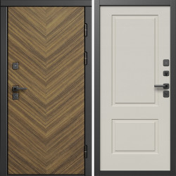 Входная дверь Termo-Door Плаза Орех Елочка - Нео Классика Слоновая Кость