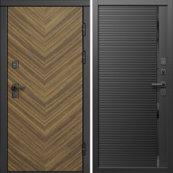 Входная дверь Termo-Door Плаза Орех Елочка - Порте black
