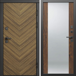 Входная дверь Termo-Door Плаза Орех Елочка - Зеркало дуб