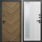 Входная дверь Termo-Door Плаза Орех Елочка - Зеркало Люмис Белый Софт