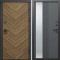 Входная дверь Termo-Door Плаза Орех Елочка - Зеркало Люмис Грей Софт