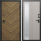 Входная дверь Termo-Door Плаза Орех Елочка - Зеркало Люмис Капучино