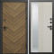 Входная дверь Termo-Door Плаза Орех Елочка - Зеркало Люмис Соновая Кость