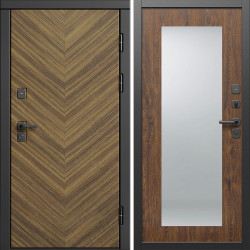 Входная дверь Termo-Door Плаза Орех Елочка - Зеркало Триумф дуб