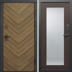 Входная дверь Termo-Door Плаза Орех Елочка - Зеркало Триумф венге