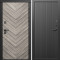 Входная дверь Termo-Door Плаза Серая Елочка - Флэт Черный кварц