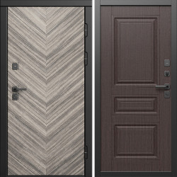 Входная дверь Termo-Door Плаза Серая Елочка - Классика венге