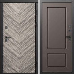 Входная дверь Termo-Door Плаза Серая Елочка - Марсель Шоколад