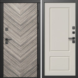 Входная дверь Termo-Door Плаза Серая Елочка - Марсель Слоновая кость