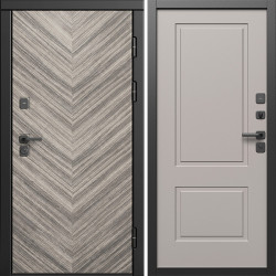 Входная дверь Termo-Door Плаза Серая Елочка - Нео Классика Капучино