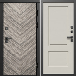 Входная дверь Termo-Door Плаза Серая Елочка - Нео Классика Слоновая Кость