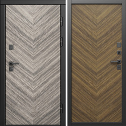 Входная дверь Termo-Door Плаза Серая Елочка - Плаза Елочка Орех