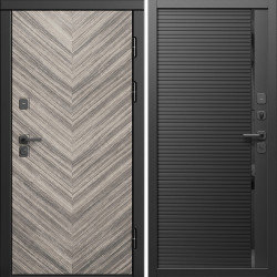 Входная дверь Termo-Door Плаза Серая Елочка - Порте black