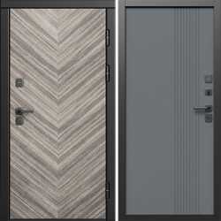 Входная дверь Termo-Door Плаза Серая Елочка - Страйп Грей Софт