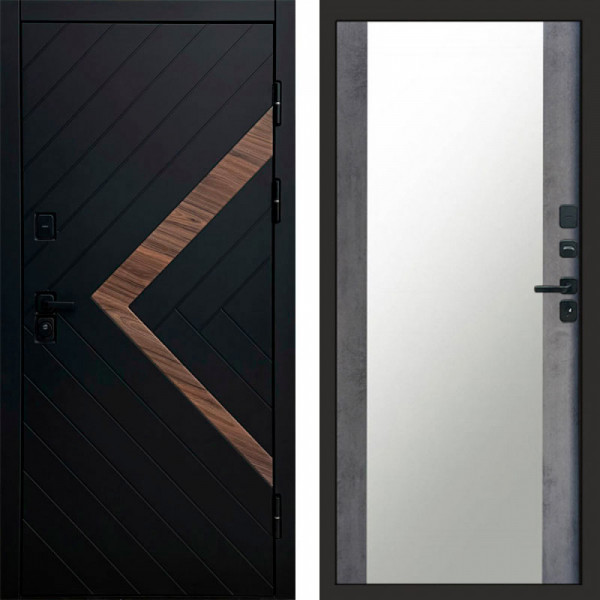 Входная дверь Termo-Door Плэй - Зеркало бетон темный