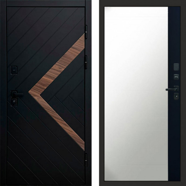 Входная дверь Termo-Door Плэй - Зеркало Фацет Черный кварц