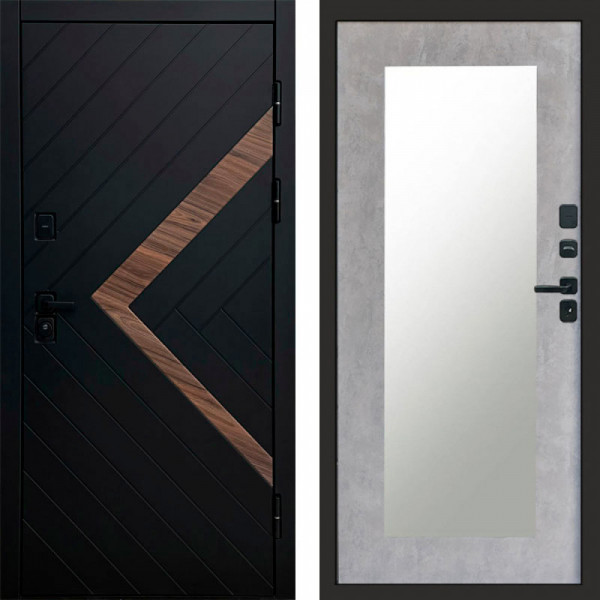 Входная дверь Termo-Door Плэй - Зеркало Триумф бетон светлый