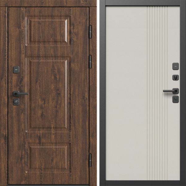 Входная дверь Termo-Door Премиум Дуб - Страйп Слоновая Кость