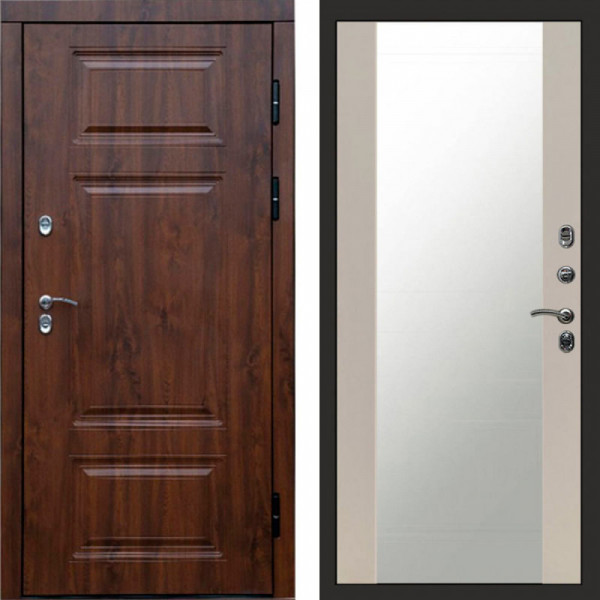 Входная дверь Termo-Door Премиум Дуб - Зеркало Слоновая кость