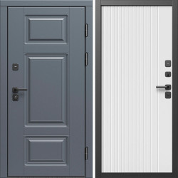 Входная дверь Termo-Door Премиум Грей - Флэт Белый софт