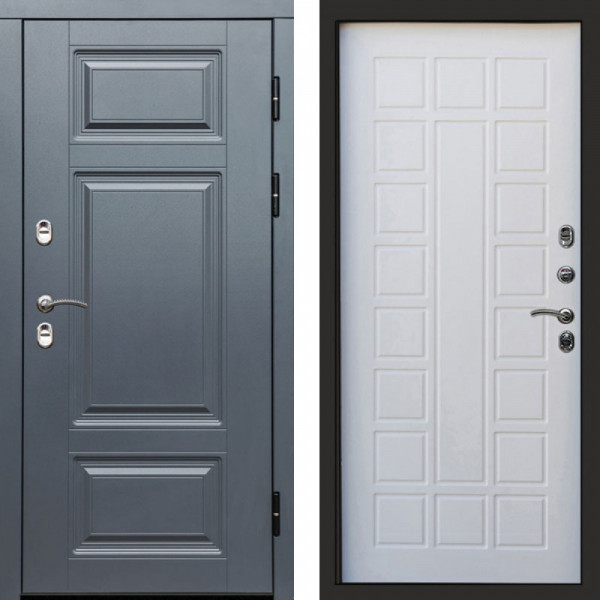 Входная дверь Termo-Door Премиум Grey - Престиж белое дерево